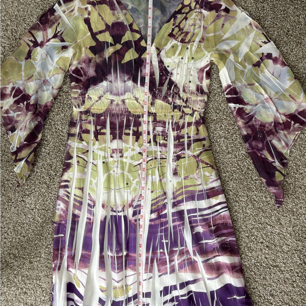 Alberto Makali Purple and Green Mini Dress - Picture 8 of 9